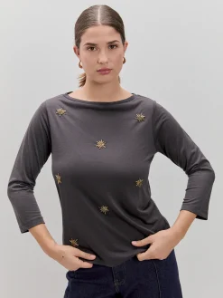 Encuentro Moda CAMISETA BORDADA ESTRELLAS