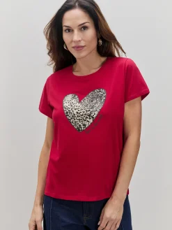 Encuentro Moda CAMISETA CORAZÓN LEOPARDO