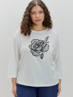 Encuentro Moda CAMISETA FLOR BORDADA