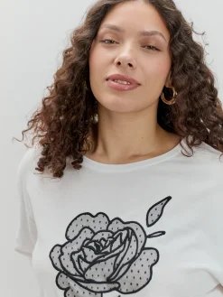 Encuentro Moda CAMISETA FLOR BORDADA