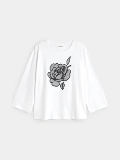 Encuentro Moda CAMISETA FLOR BORDADA