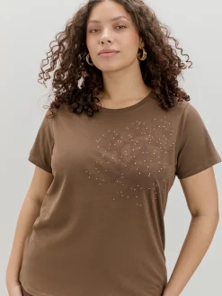 Encuentro Moda CAMISETA FLOR BRILLANTE