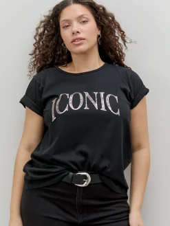 Encuentro Moda CAMISETA LETRAS LEOPARDO