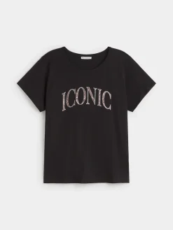 Encuentro Moda CAMISETA LETRAS LEOPARDO