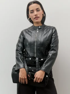 Encuentro Moda CAZADORA EFECTO PIEL CUELLO MAO