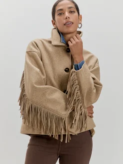 Encuentro Moda CHAQUETA LARGA FLECOS