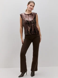 Encuentro Moda TOP LENTEJUELAS HOMBRERAS