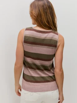 Encuentro Moda TOP RAYAS METALIZADAS